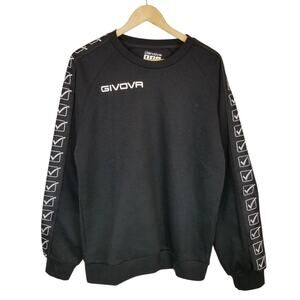 Givova Men's Crewneck Sweatshirt Black White Size Large